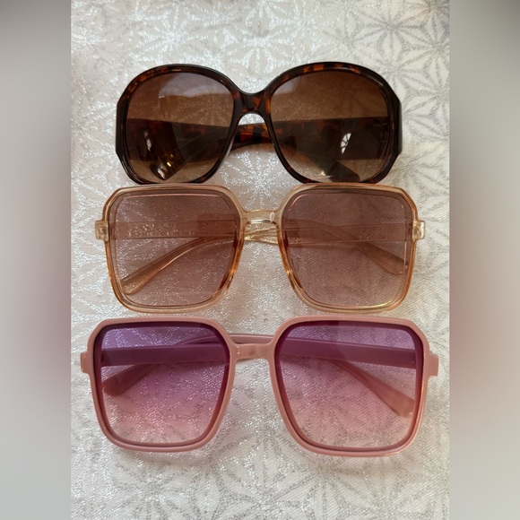Accessories - Stylish Women's Sunglasses Set - Brown, Pink, Purple